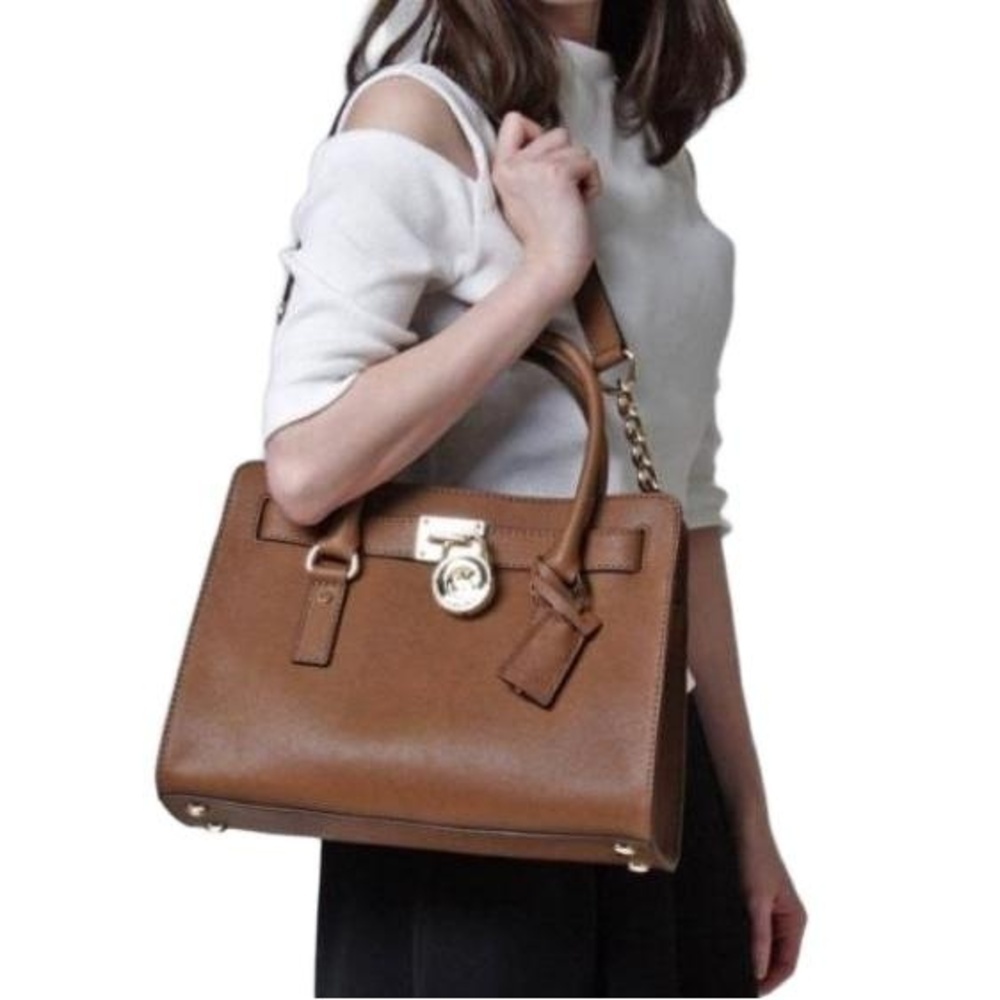 Michael Kors Brown Leather Tote Handbag Large